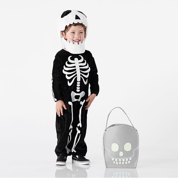 Pottery Barn Kids Other - Pottery Barn Kids Unisex Black Glow-in-the-Dark Skeleton Halloween Costume, 4-6Y